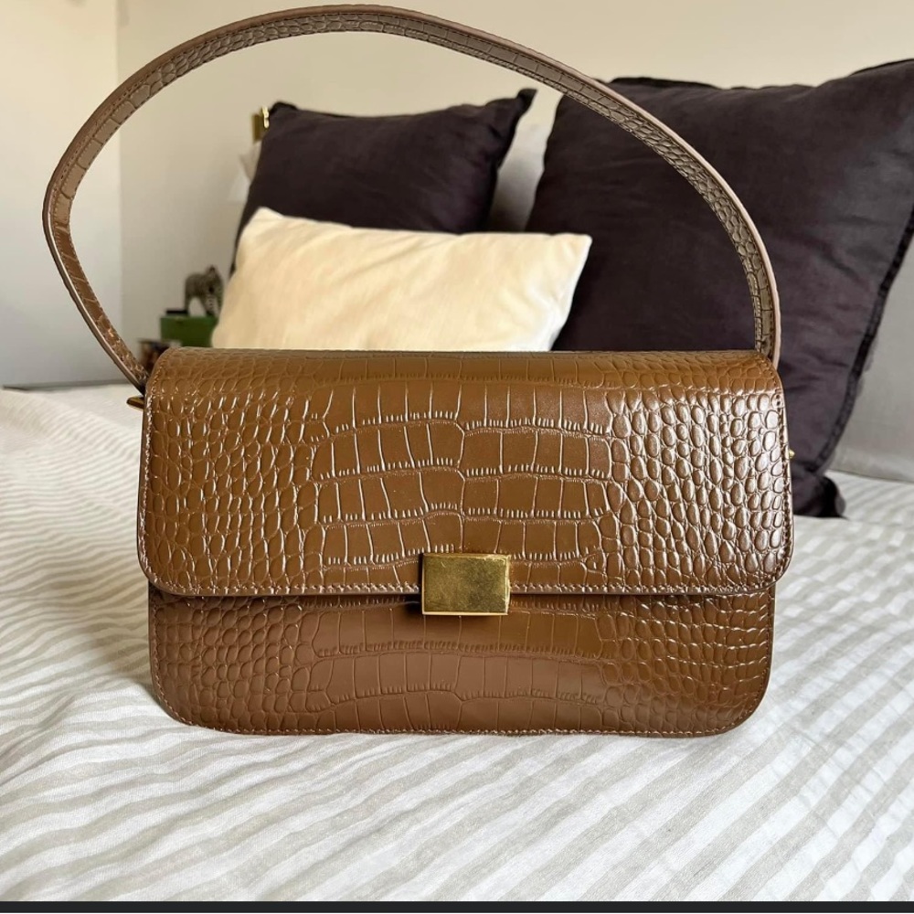 The Curated - The Classic Shoulder Bag - Chocolate Mock Print